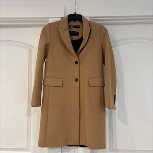Zara Women's Manteco Wool Tan Coat